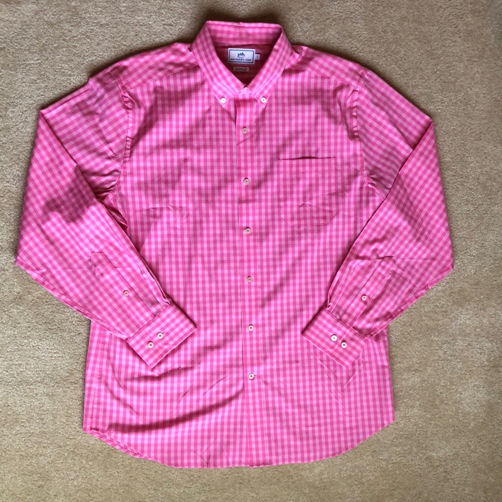 Southern Tide Men’s L Pink Long Sleeve Button Down